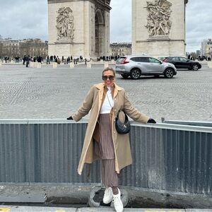 Chic vintage style Elegant Brown Tiered Skirt medium to large